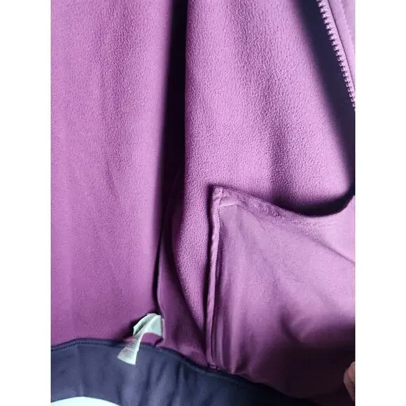 The North Face Womens soft shell jacket sz L purple fleece lined gorpcore camp - Picture 6 of 12